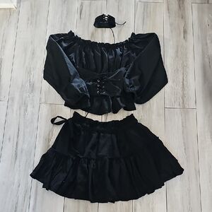 Elegant Black Women's Skirt Set